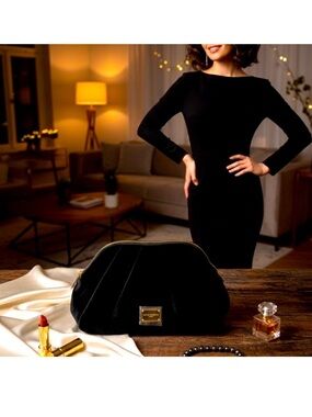 Dolce & Gabbana Black Velvet Pouch